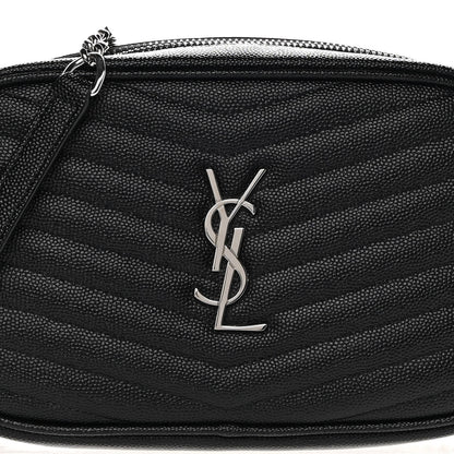 Saint Laurent Grain De Poudre Matelasse Monogram Mini Lou Camera Bag Black 8 of 11