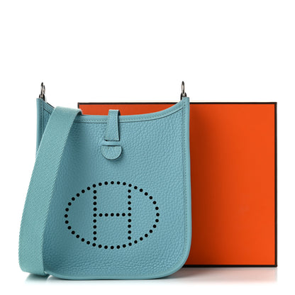 Hermes Taurillon Clemence Evelyne TPM Bleu Atoll 11 of 11