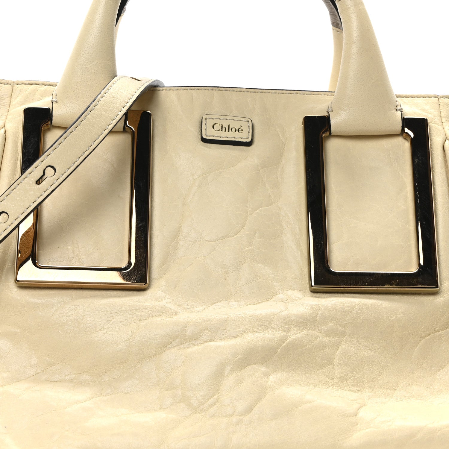 Chloe Tumbled Lambskin Ethel Satchel Cream 7 of 9
