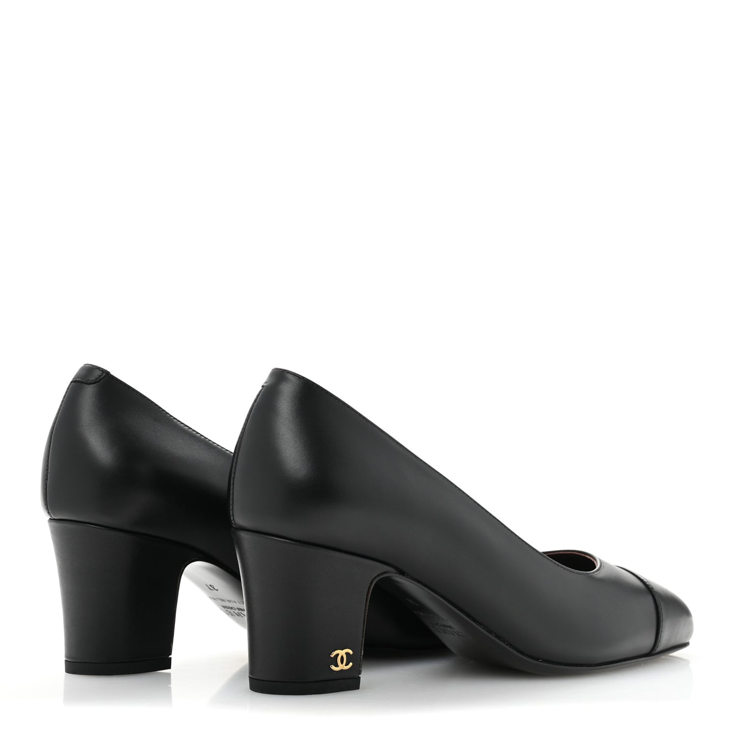 Lambskin Cap Toe CC Uniform Pumps 37 Black
