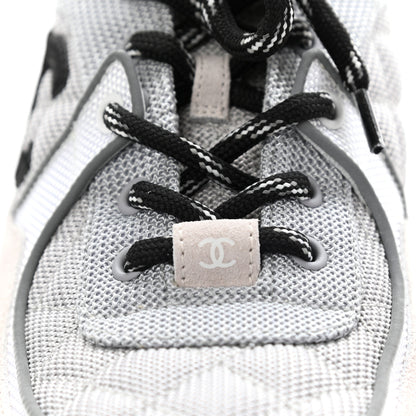 Chanel Nylon Suede Calfskin Womens CC Sneakers 41 Grey White Pink 11 of 11