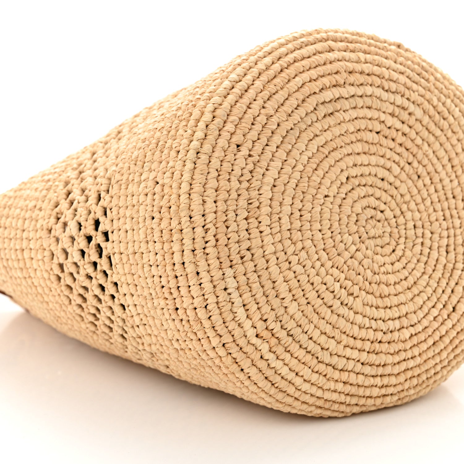 Celine Raffia Woven Clara Drawstring Bucket Bag Natural Tan 8 of 9