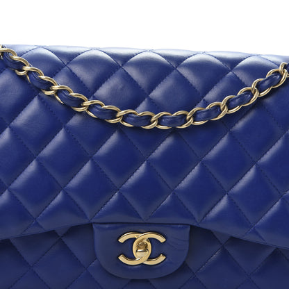 Chanel Lambskin Quilted Jumbo Double Flap Blue 9 of 9