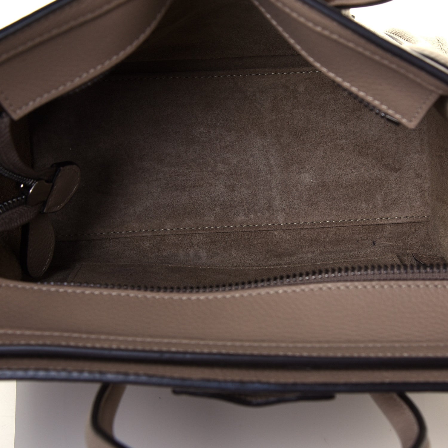 Celine Drummed Calfskin Nano Luggage Dune 5 of 11