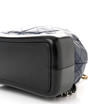 Chanel Aged Calfskin Quilted Gabrielle Backpack Navy Black 10 of 10