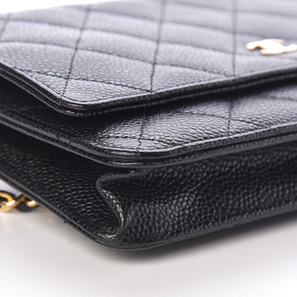 Chanel Caviar Quilted Wallet On Chain WOC Black 10 of 14