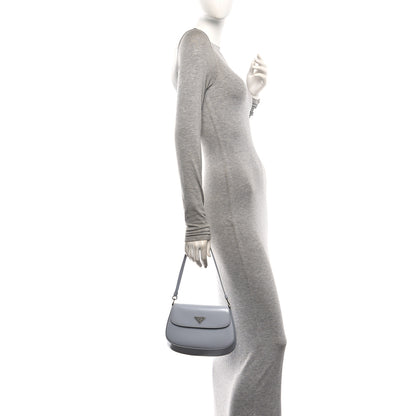 Prada Spazzolato Cleo Flap Shoulder Bag Fiordaliso 2 of 10