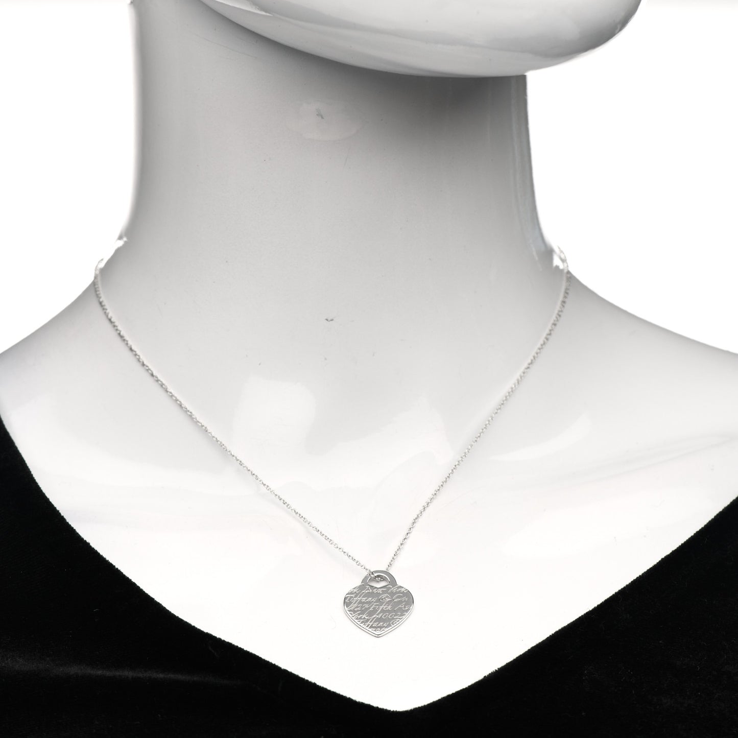 Sterling Silver Notes Heart Tag Charm Necklace