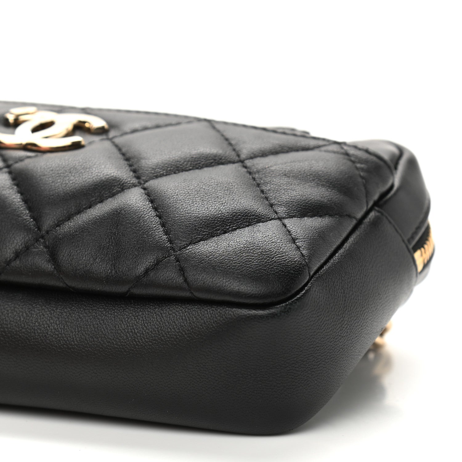 Chanel Lambskin Quilted Waist Bag With Pouch Black 11 of 12