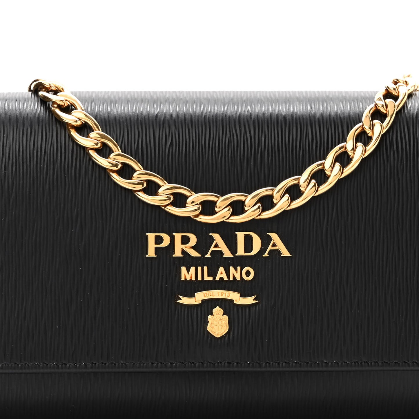 Vitello Move Metal Oro Chain Wallet Black