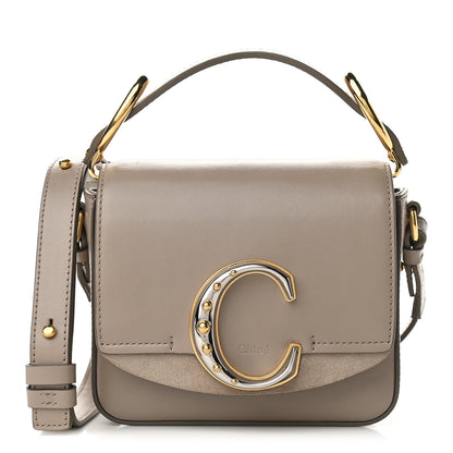 Chloe Shiny Calfskin Suede Mini C Double Carry Motty Grey 1 of 8