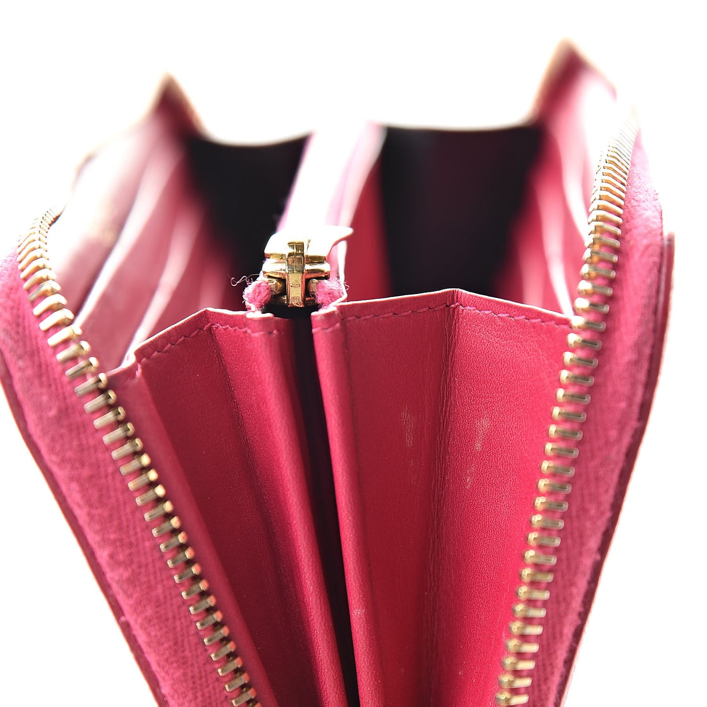 Patent Grain De Poudre Classic Letters Zip Around Wallet Bubblegum