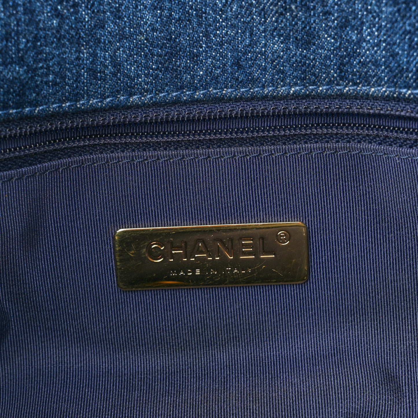 Denim Quilted Large Chanel 19 Flap Blue