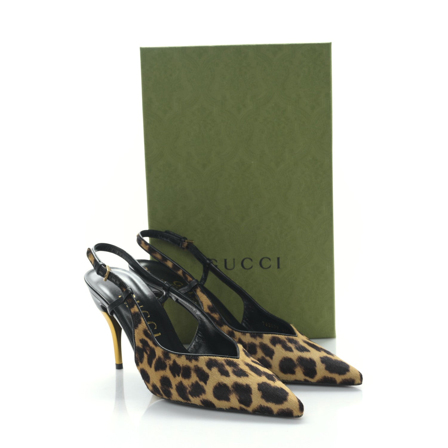 Gucci Calf Hair Leopard Print Priscilla 85 Pumps 39.5 Hazelnut 9 of 9