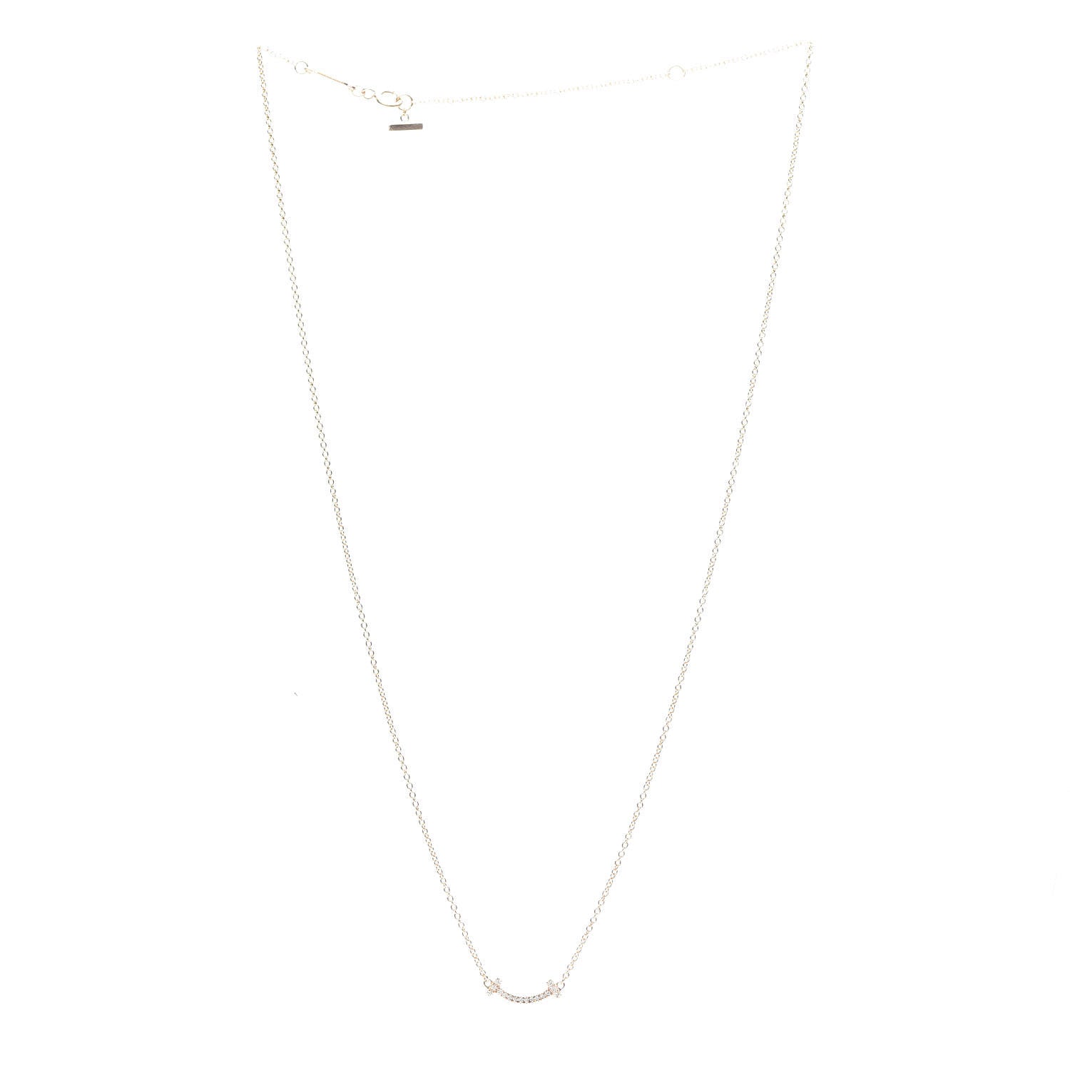 Tiffany 18K Rose Gold Diamond Mini T Smile Pendant Necklace 4 of 7