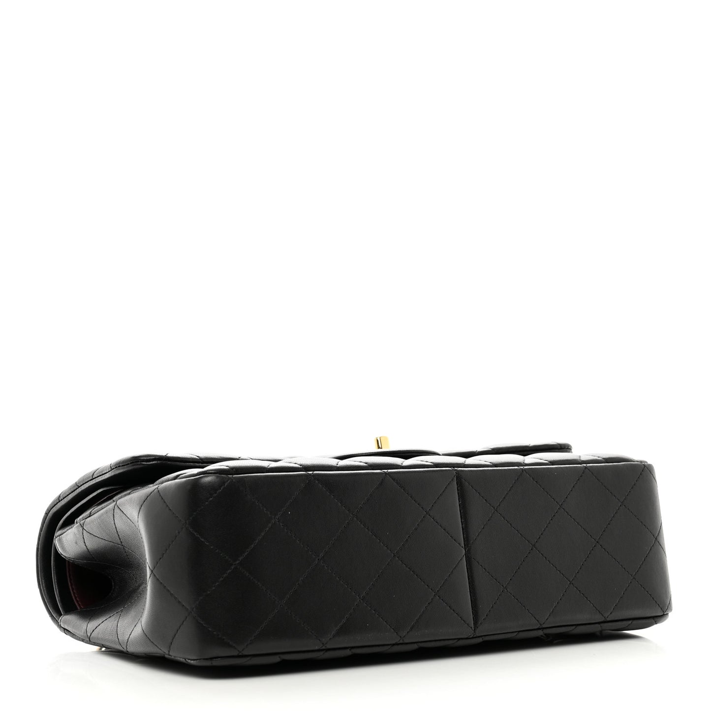 Lambskin Quilted Jumbo Double Flap Black