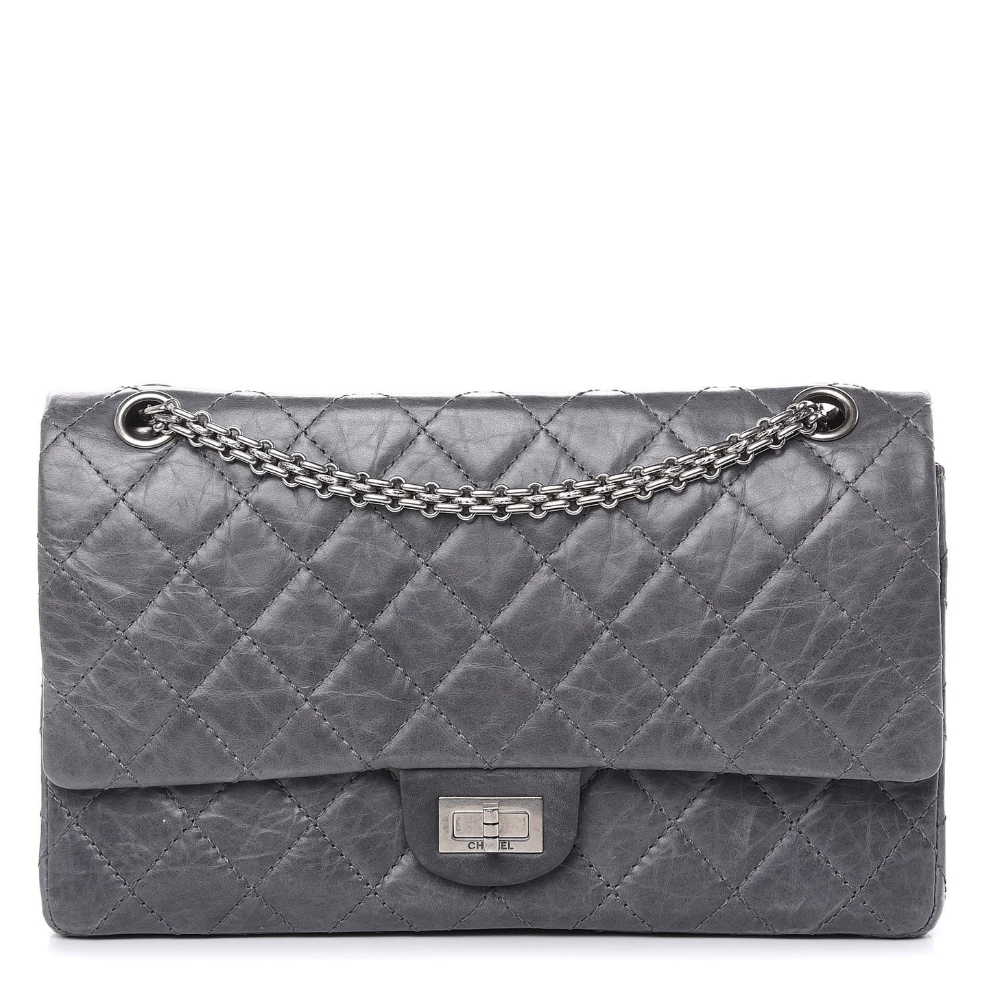 Aged Calfskin Quilted 50th Anniversary 2.55 Reissue Flap 226 Grey