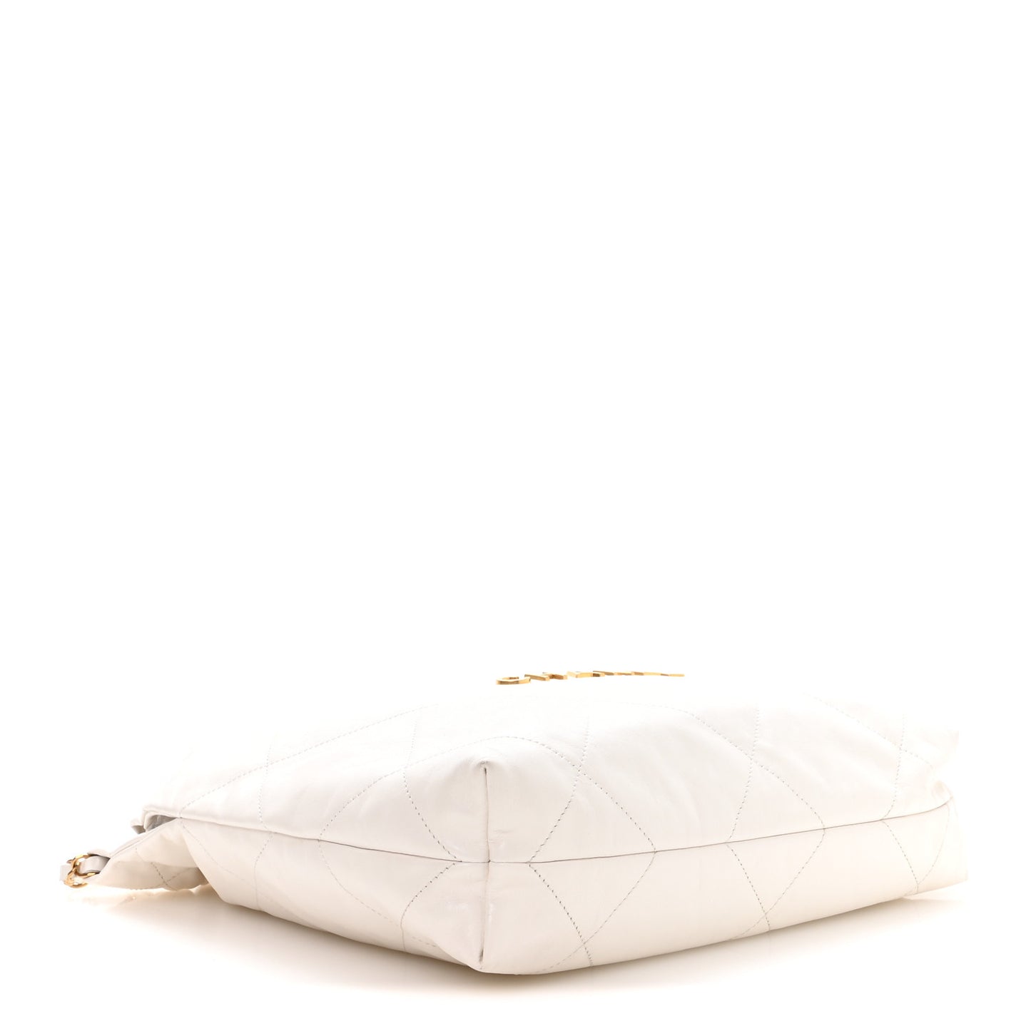 Shiny Calfskin Quilted Small Chanel 22 White