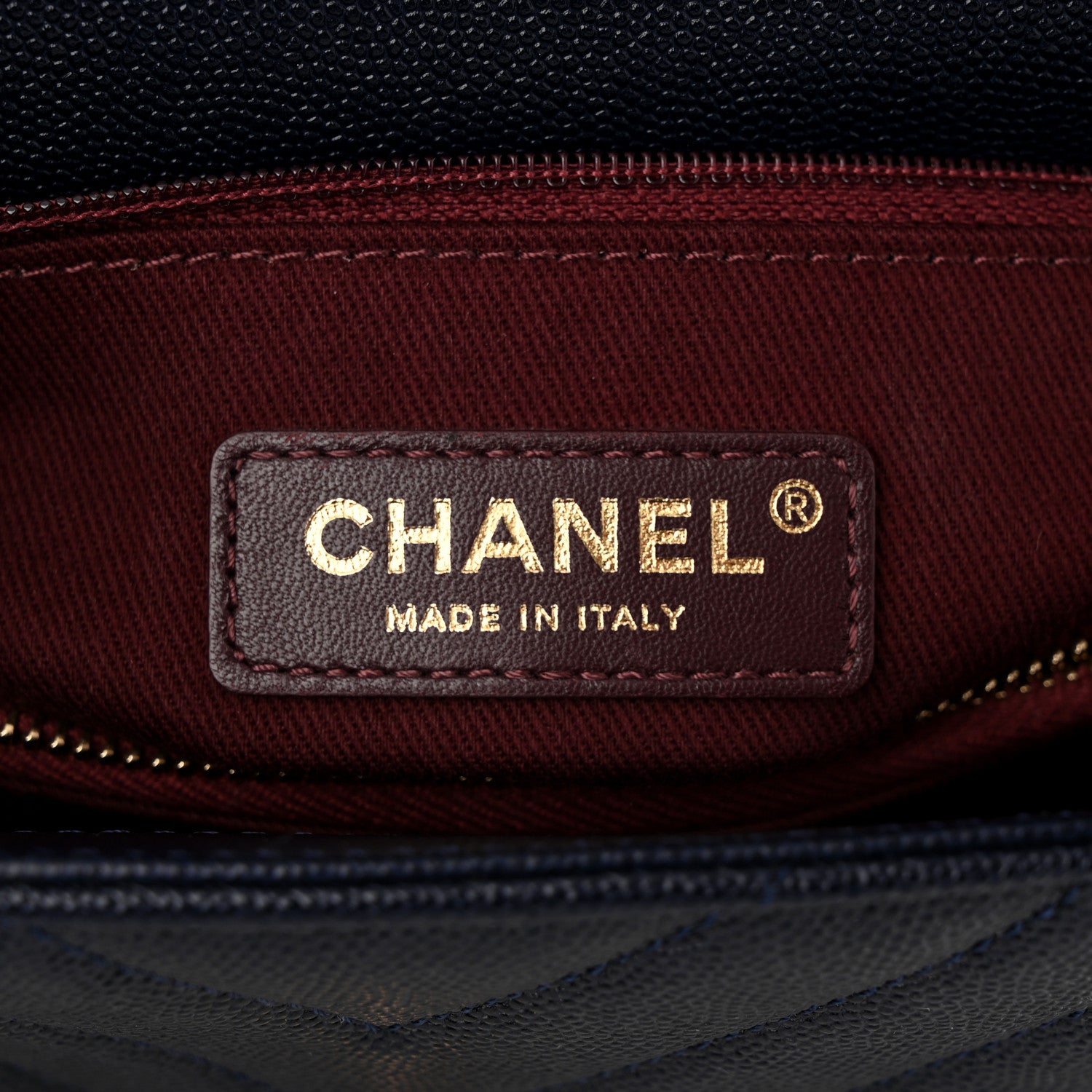 Chanel Caviar Chevron Quilted Small Coco Handle Flap Navy 6 of 10