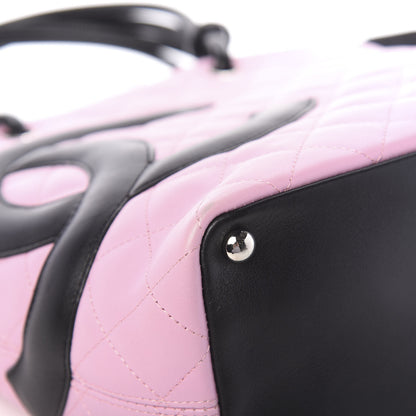 Chanel Calfskin Quilted Medium Cambon Tote Pink Black 8 of 12