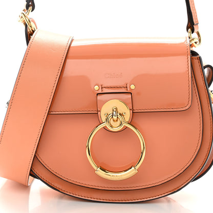 Chloe Patent Calfskin Suede Small Tess Bag Autumnal Brown 7 of 10
