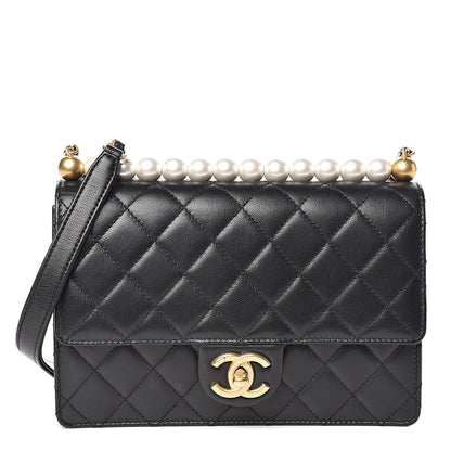 Chanel Lambskin Quilted Small Chic Pearls Flap Black 1 of 10
