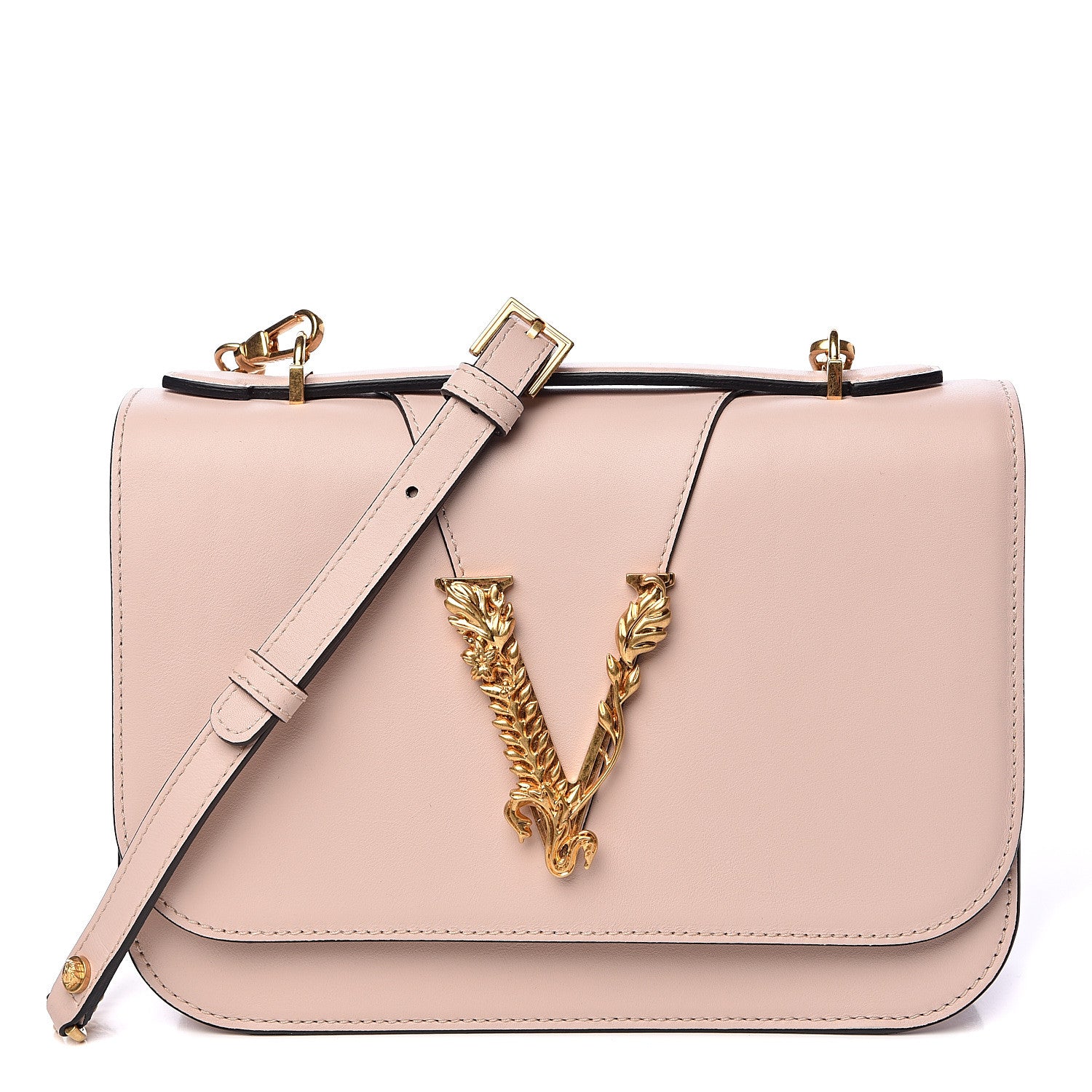 Versace Vitello Barocco Virtus Top Handle Shoulder Bag Pink 1 of 9