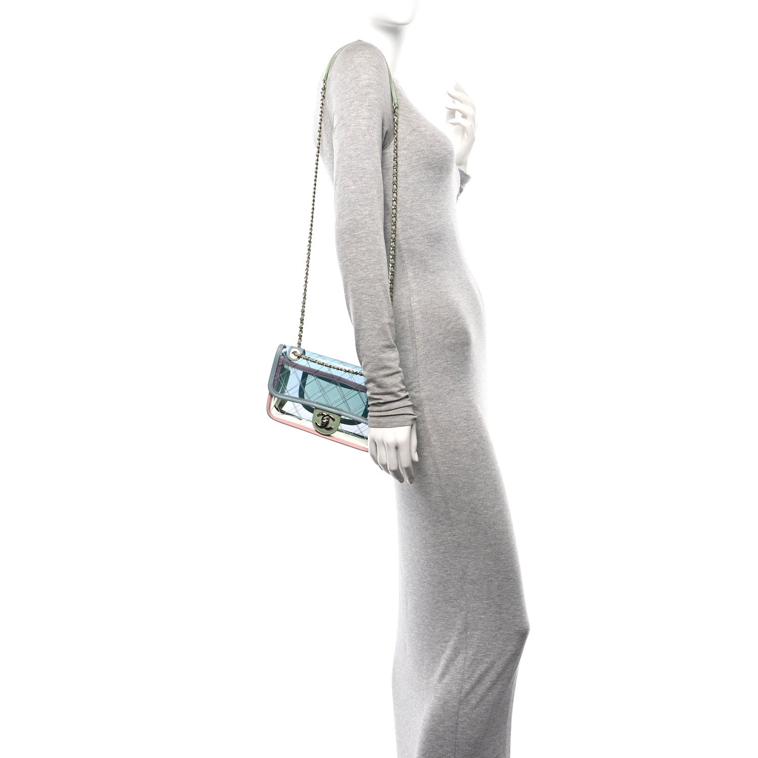 Chanel Lambskin PVC Quilted Mini Coco Splash Flap Blue Green 3 of 12