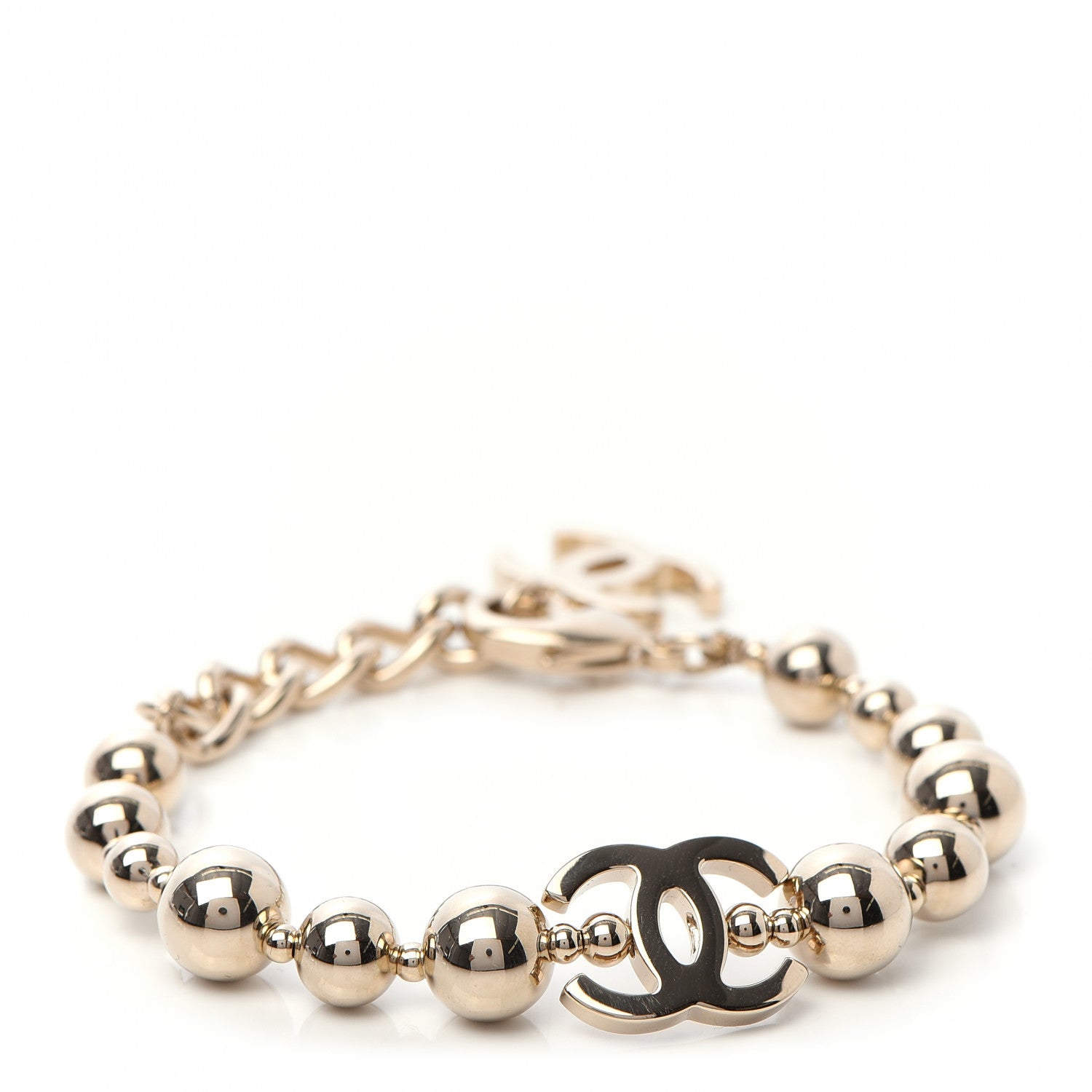 Chanel Metal Beaded CC Bracelet Gold 1 of 5