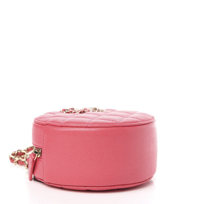 Chanel Caviar Quilted French New Wave Round Clutch With Chain Pink 4 of 11