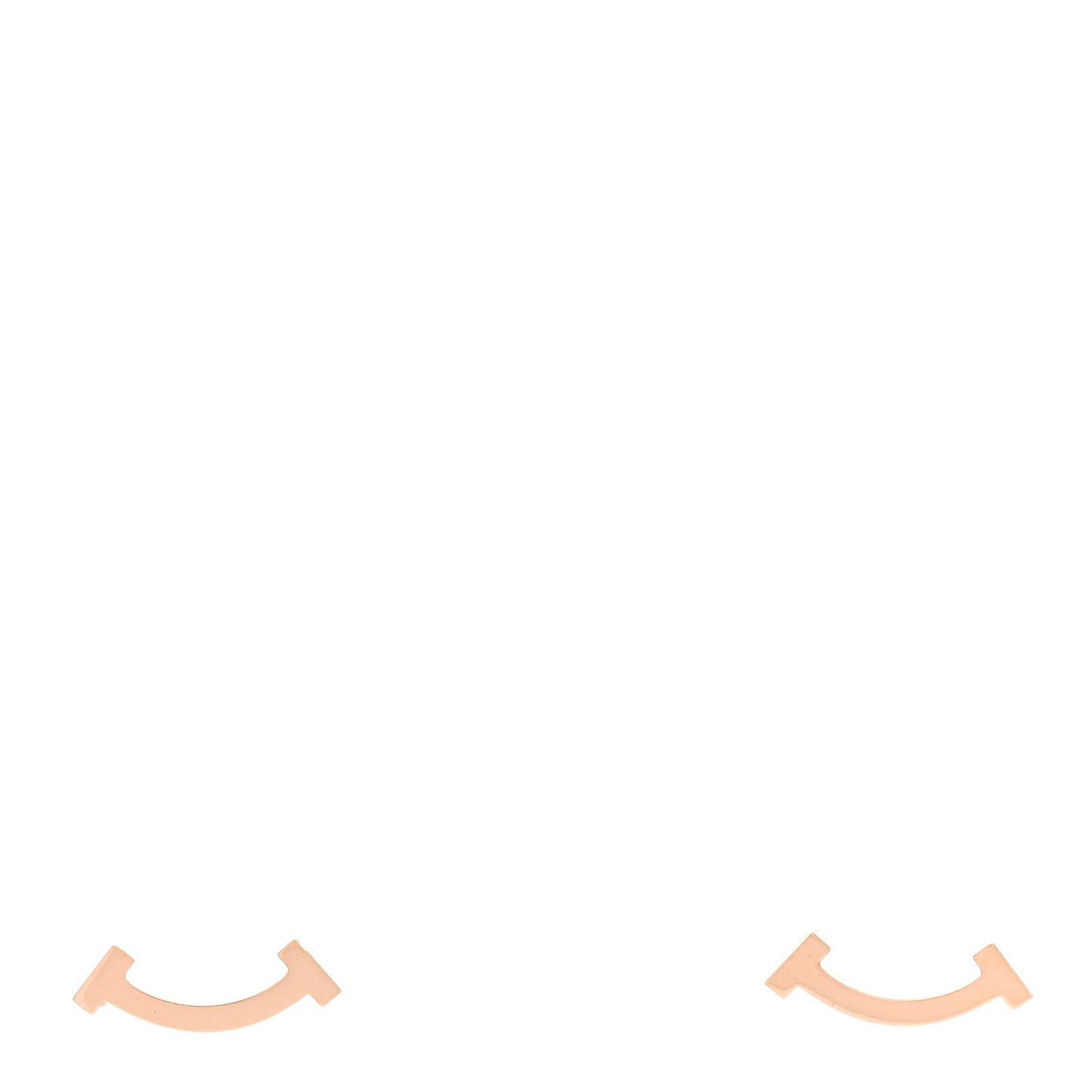 18K Rose Gold T Smile Stud Earrings