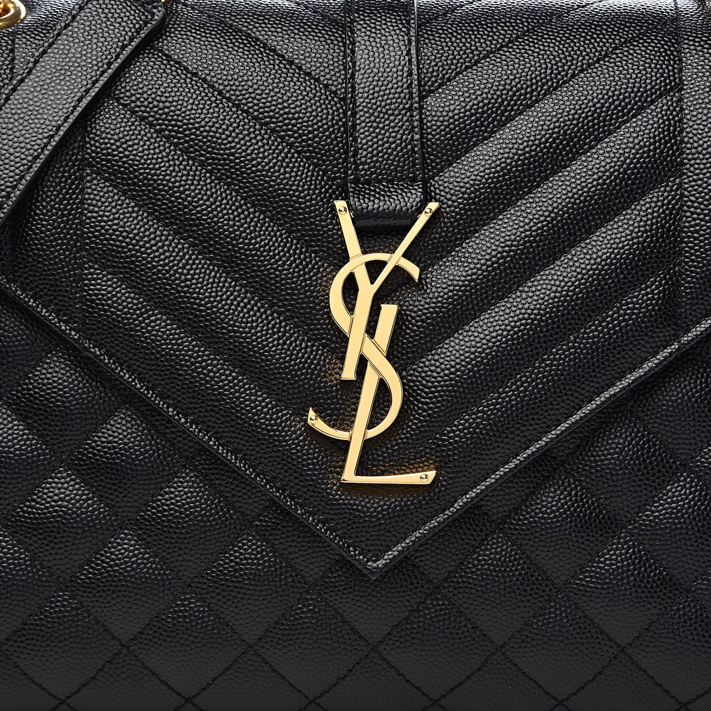 Grain De Poudre Textured Mixed Matelasse Triquilt Medium Monogram Satchel Black