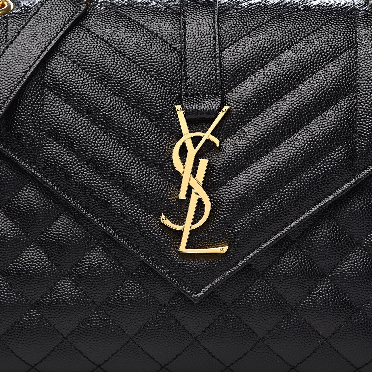 Saint Laurent Grain De Poudre Textured Mixed Matelasse Triquilt Medium Monogram Satchel Black 10 of 10