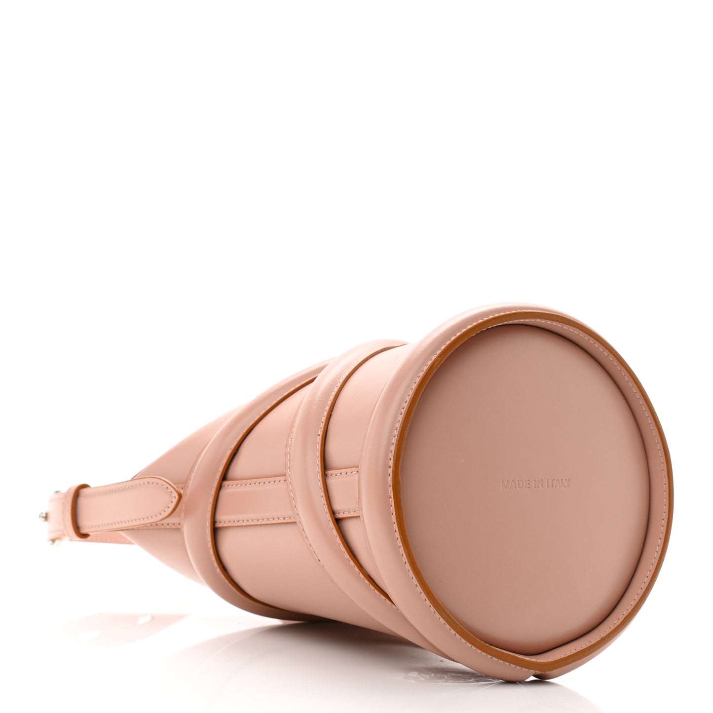 Calfskin Mini Curve Bucket Bag Nude