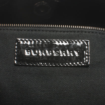 Burberry Patent Check Embossed Tote Black 6 of 9