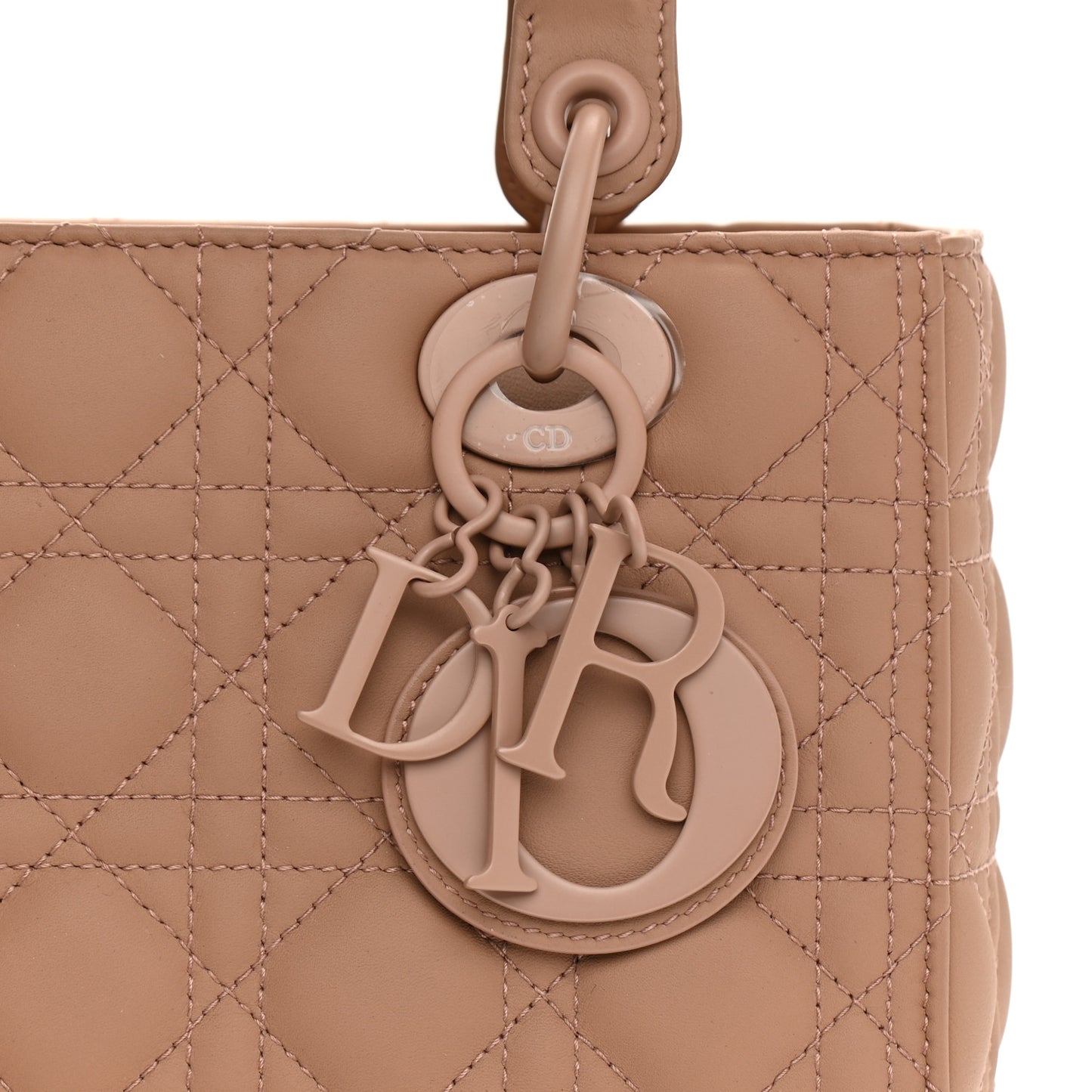 Ultra Matte Calfskin Cannage Medium Lady Dior Beige