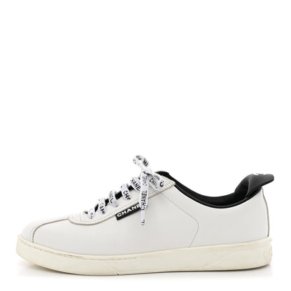 Chanel Calfskin CC Womens Sneakers 38.5 White 39.5 White 1 of 12