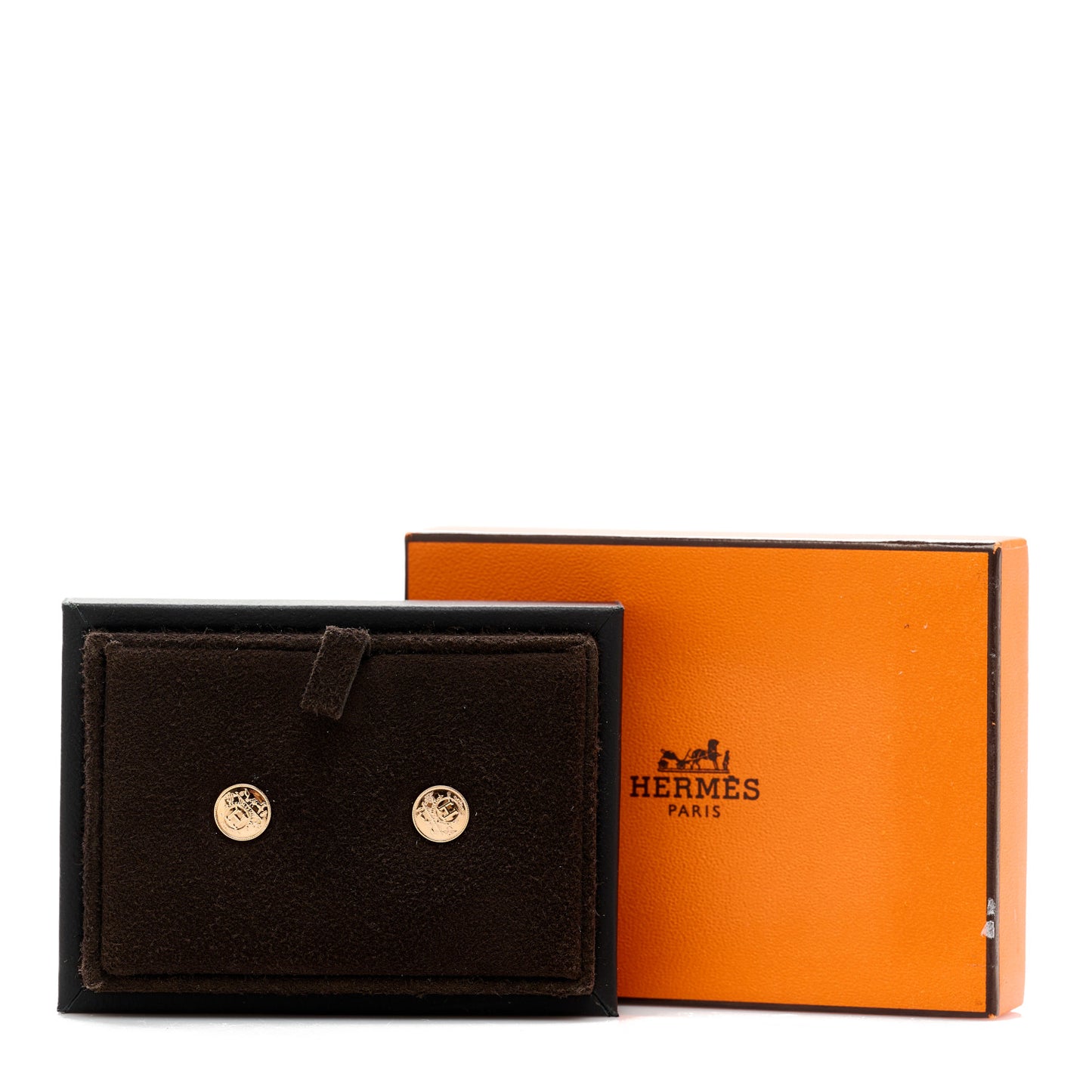 18K Rose Gold TPM Ex-Libris Stud Earrings