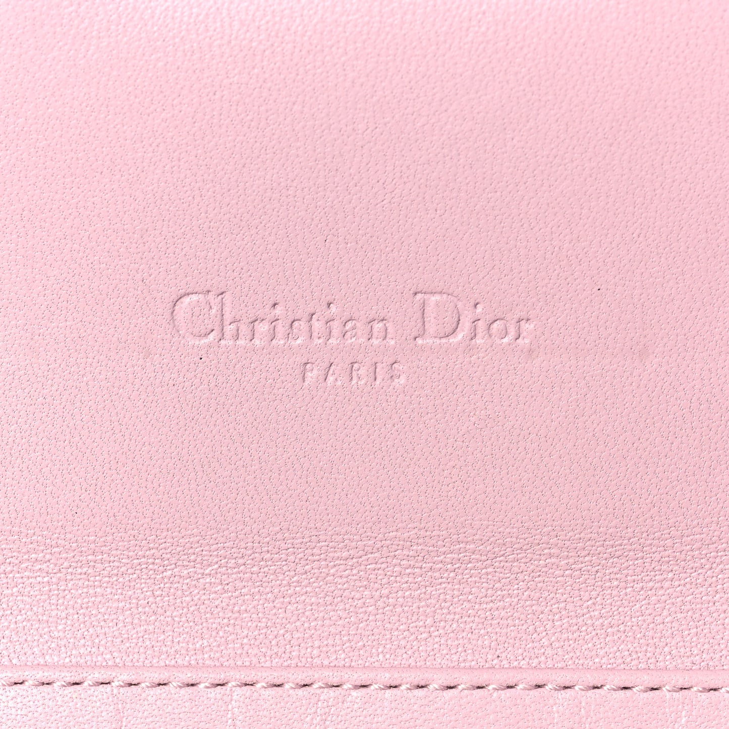 Calfskin Cannage Stitched Diorling Rendezvous Chain Wallet Pink