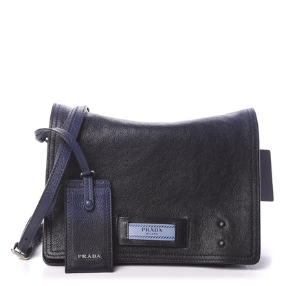 Prada Glace Calf Etiquette Flap Inchiostro Astrale 1 of 9