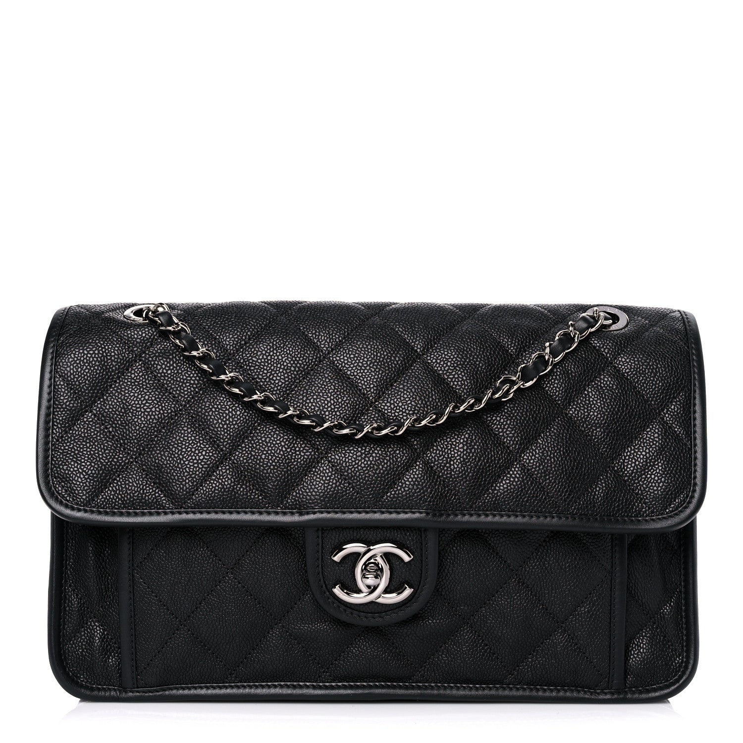 Chanel Caviar Quilted Large French Riviera Flap Black 1 of 12
