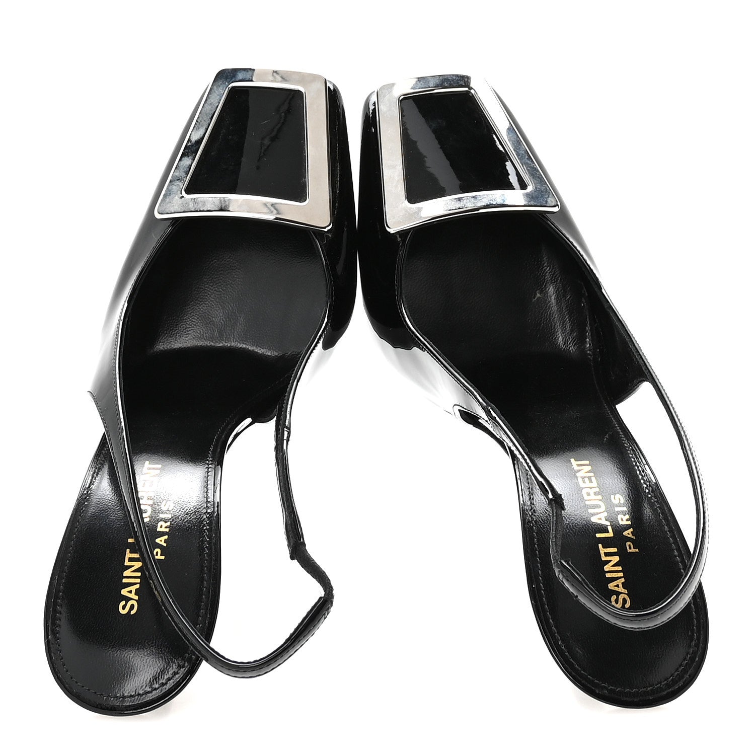 Saint Laurent Patent Maxine 115mm Slingback Pumps 37.5 Black 2 of 8