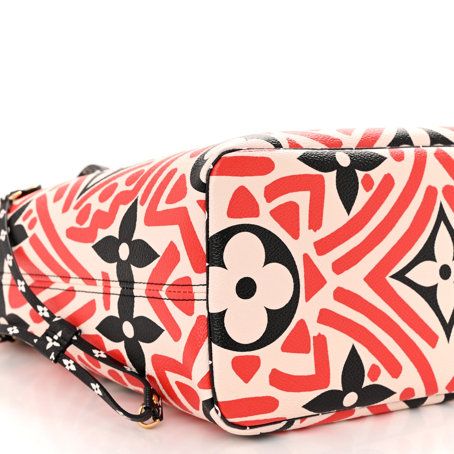 Monogram Giant Crafty Neverfull MM Creme Rouge Black