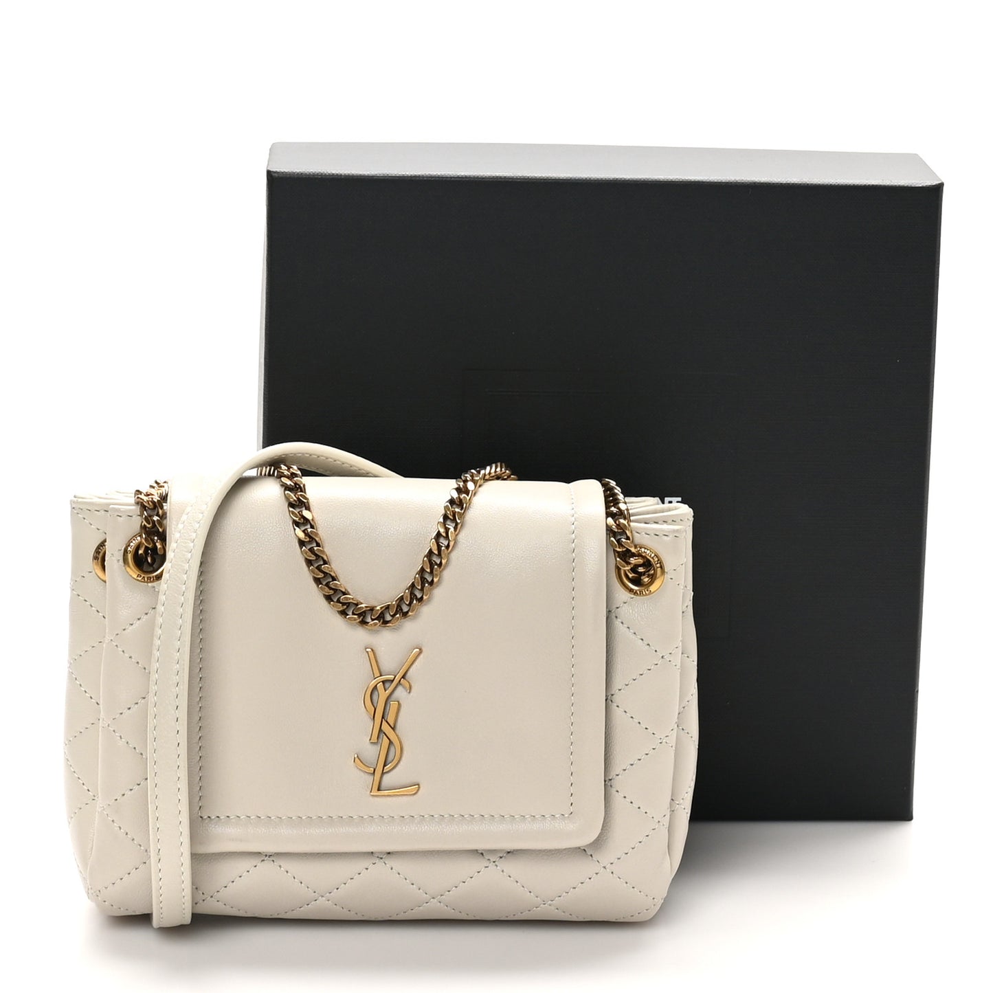 Lambskin Quilted Monogram Mini Nolita Crema Soft