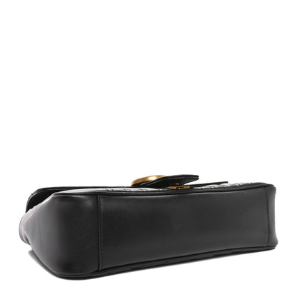 Gucci Calfskin Matelasse Small GG Marmont Shoulder Bag Black 4 of 11