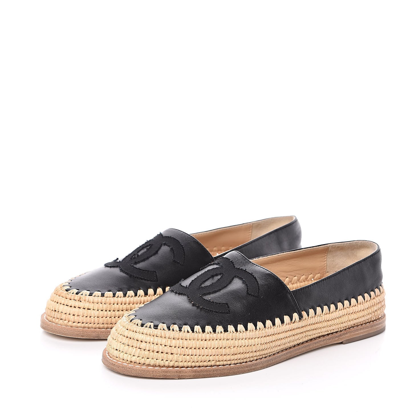 Lambskin Grosgrain CC Espadrilles 36 Black