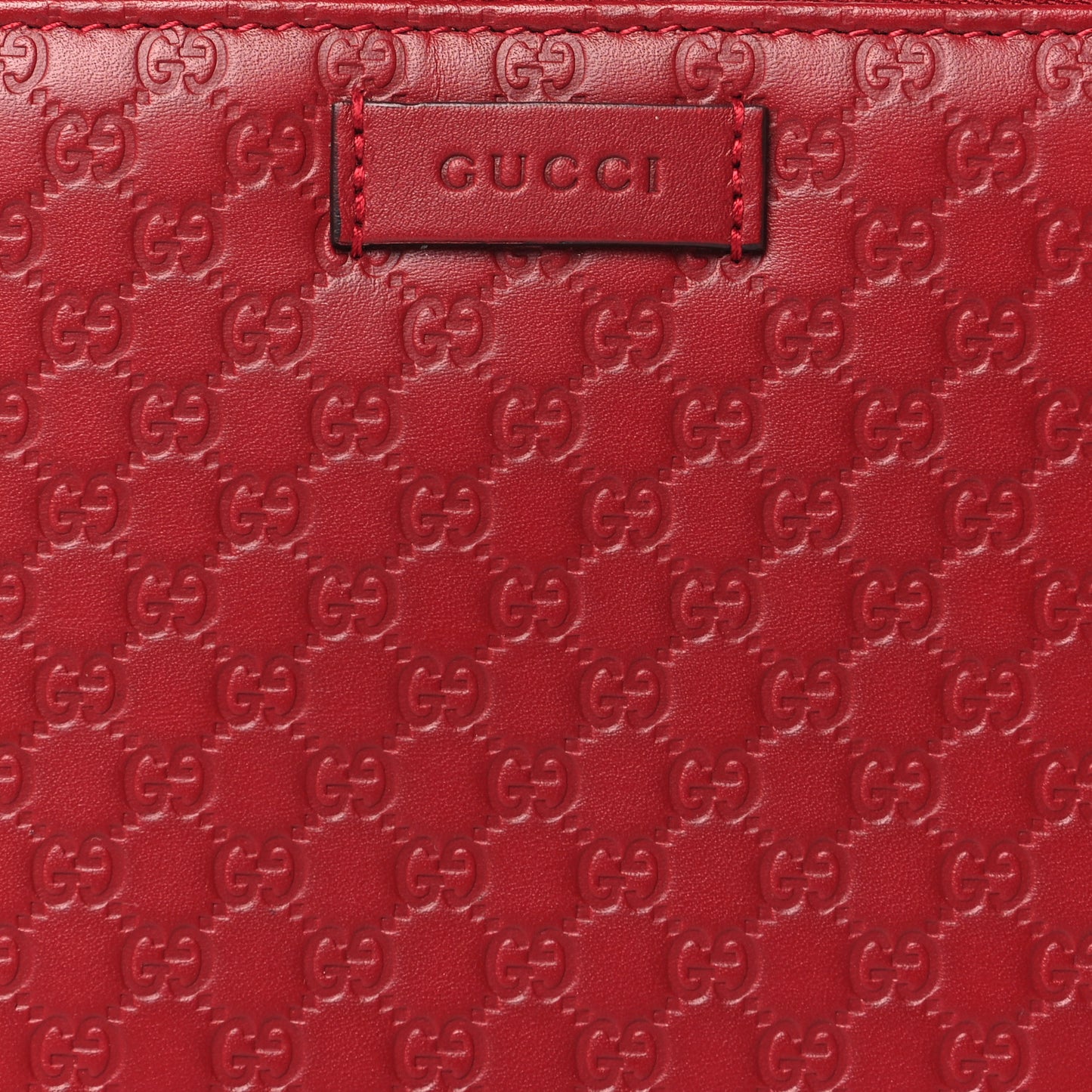 Microguccissima Zip Around Top Handle Travel Wallet Red