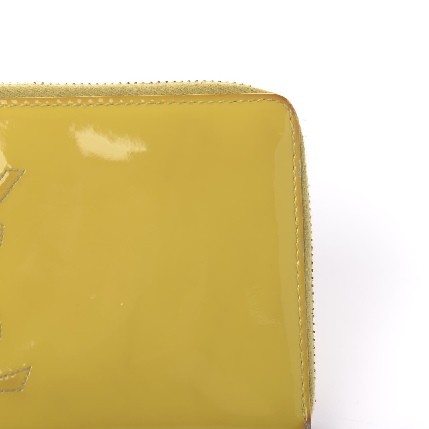 Saint Laurent Patent Calfskin Belle De Jour Zip Around Wallet Yellow 12 of 17