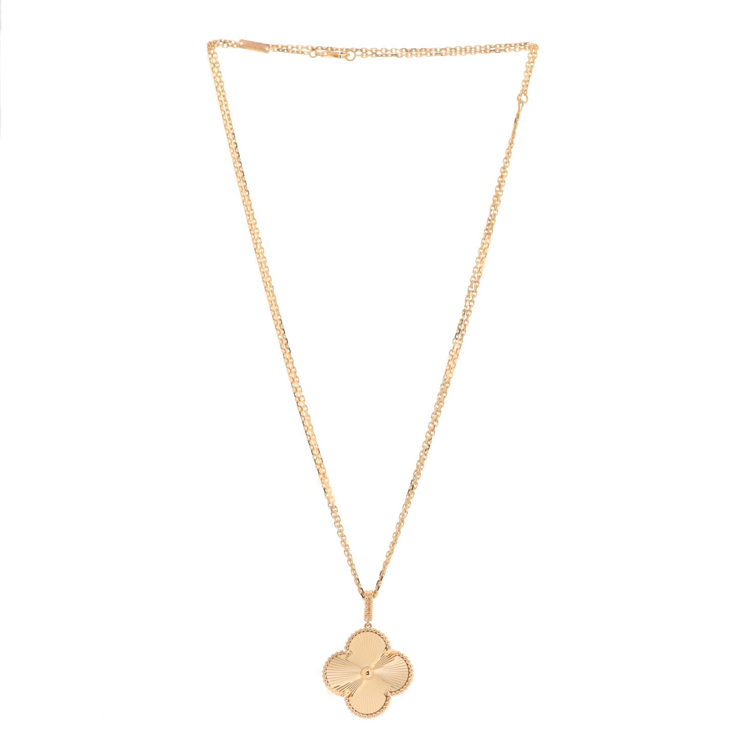 Van Cleef & Arpels 18K Yellow Gold Guilloche Magic Alhambra Long Necklace 3 of 6