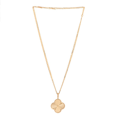 Van Cleef & Arpels 18K Yellow Gold Guilloche Magic Alhambra Long Necklace 3 of 6